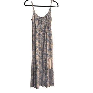 New HOLISTER Blue, White Floral Spaghetti-Strap Maxi Dress Women’s Regular Large